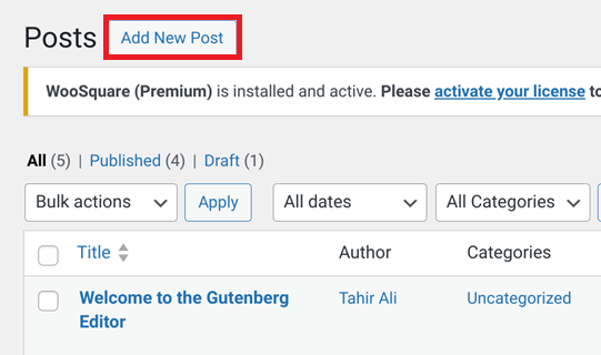 Access Gutenberg Editor in WordPress