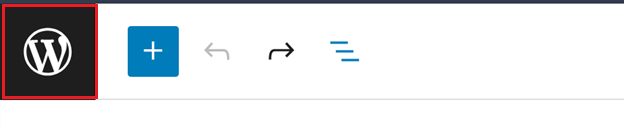 'W' icon to exit the WordPress Gutenberg Editor