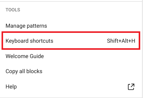 Access Gutenberg Keyboard Shortcuts