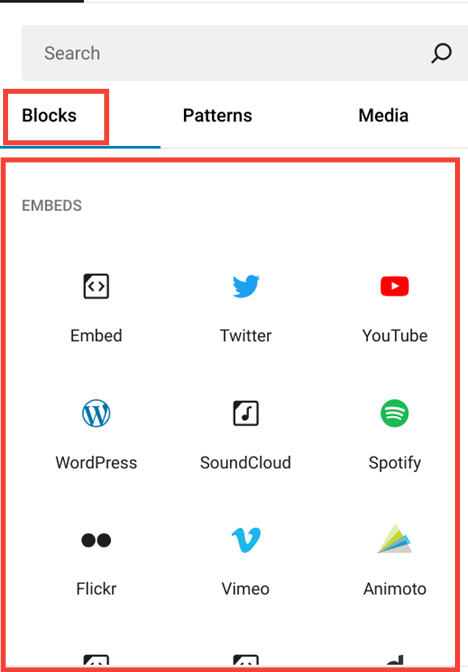 Embed Media using Gutenberg Editor