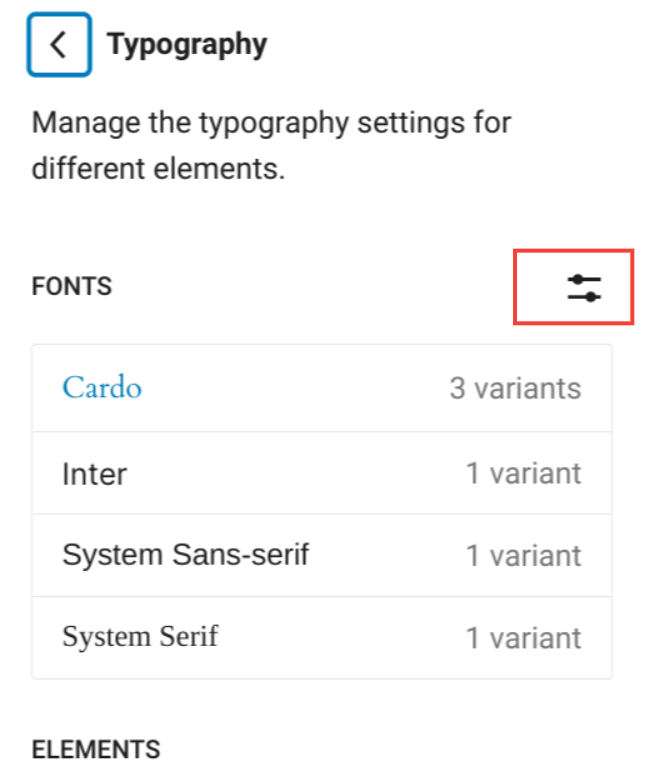 FONTS option in FSE