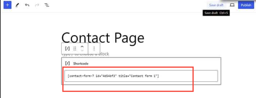 Add Contact Form via Shortcode