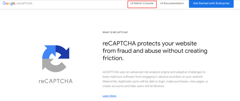 Google reCAPTCHA page