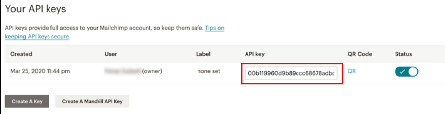 Mailchimp API Key