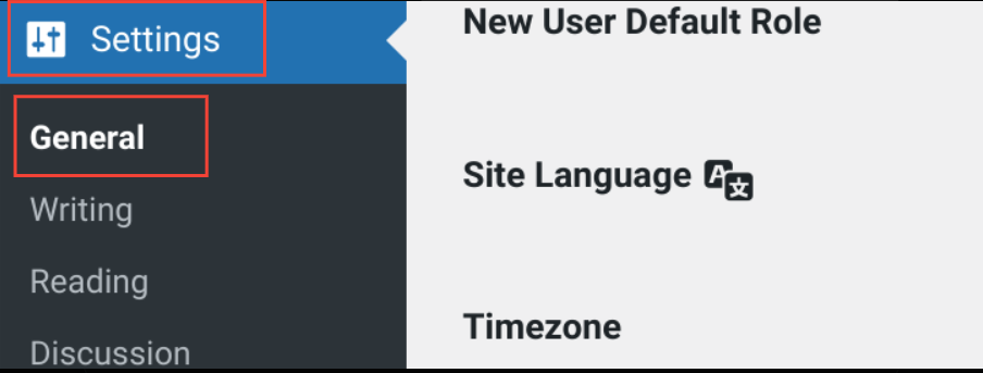 Access WordPress General settings