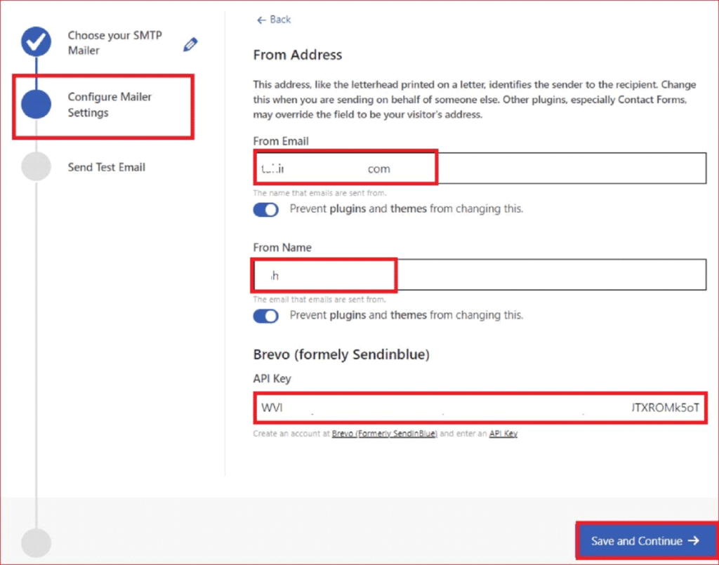 Configure SMTP settings