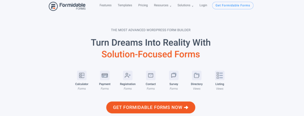 Formidable forms contact form plugin