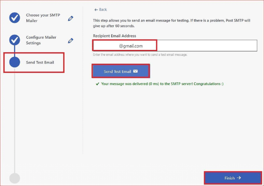 Test your SMTP configuration