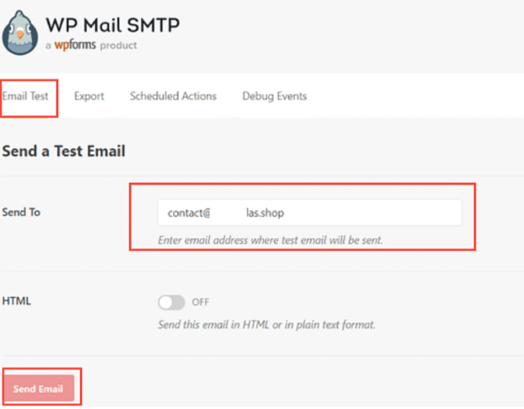 Test your SMTP configurations