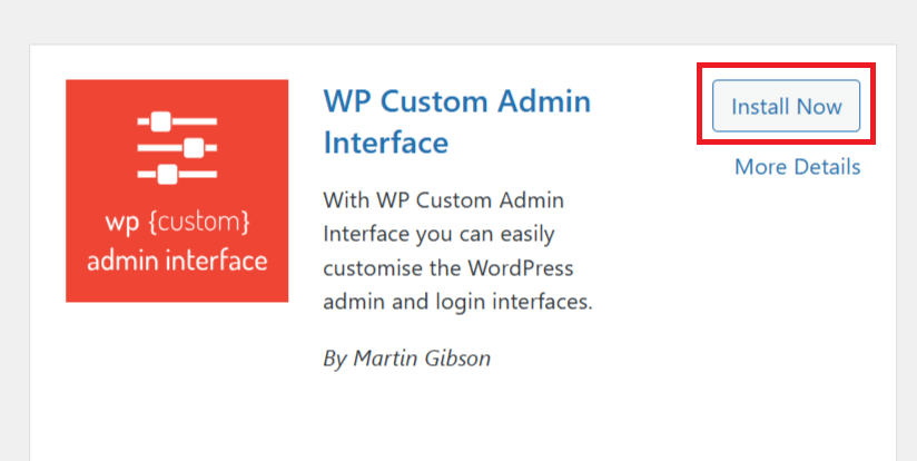 Install the WP Custom Admin Interface plugin