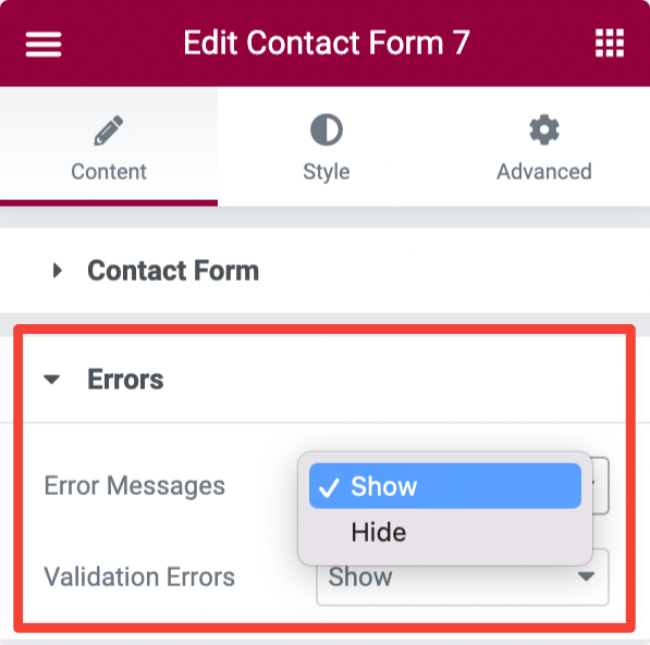 Manage Error and Validation Messages