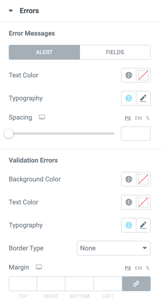 Style Error and Validation Messages