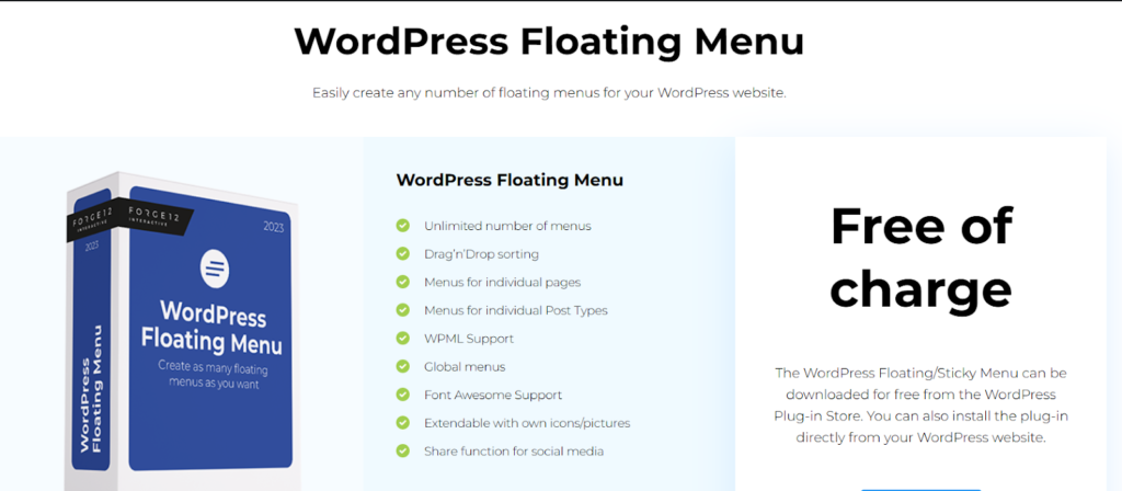 WordPress Floating Menu